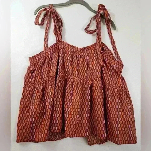 Universal Threads New Womens Size XS Tiered Bow Shoulder Strap Boho Swing Top - Picture 1 of 8